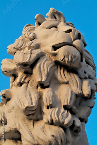The South Bank Lion Statue, Westminster Bridge, London.