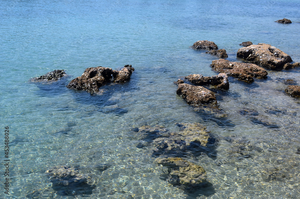 The coast of Mediterranean sea on the Turkish Riviera The coast of Mediterranean sea on the Turkish Riviera
