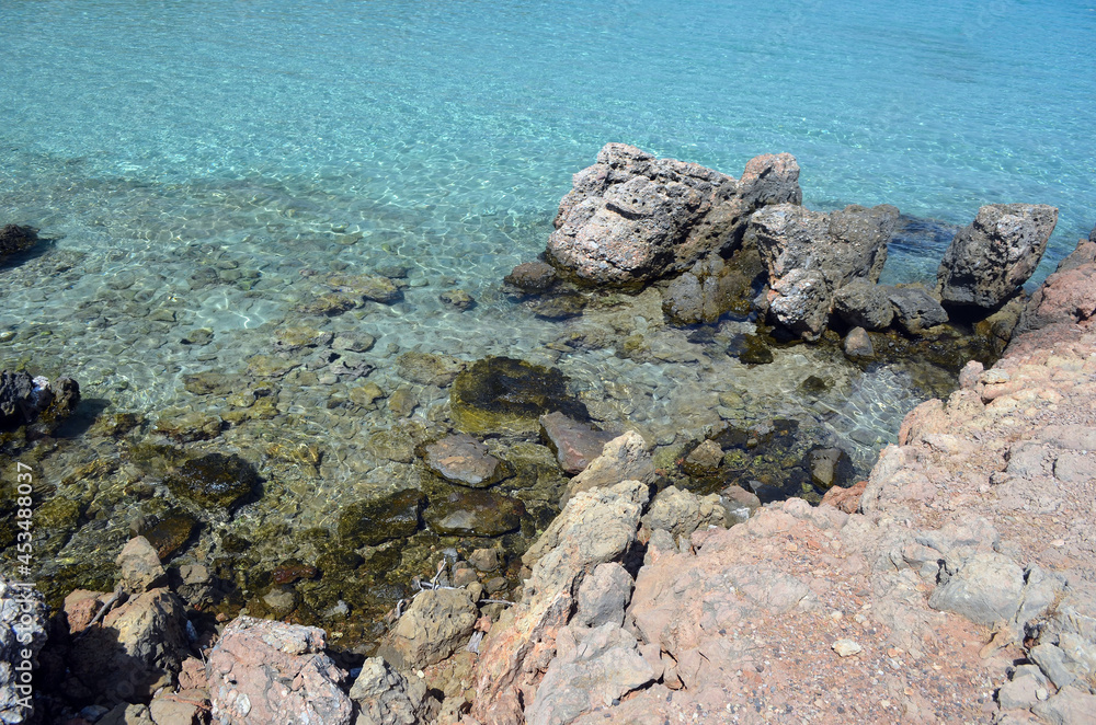 The coast of Mediterranean sea on the Turkish Riviera The coast of Mediterranean sea on the Turkish Riviera