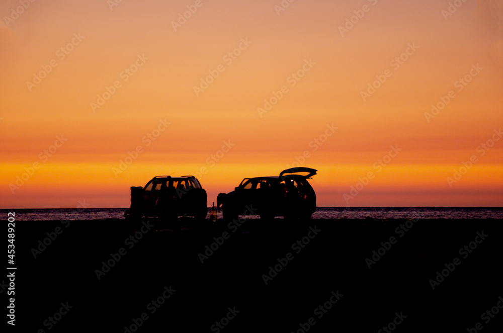 cars on senset sea cars on senset sea