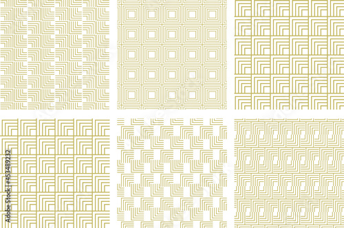 Abstract Vector Golden Line Art Pattern Background Design. Stock Illustration.