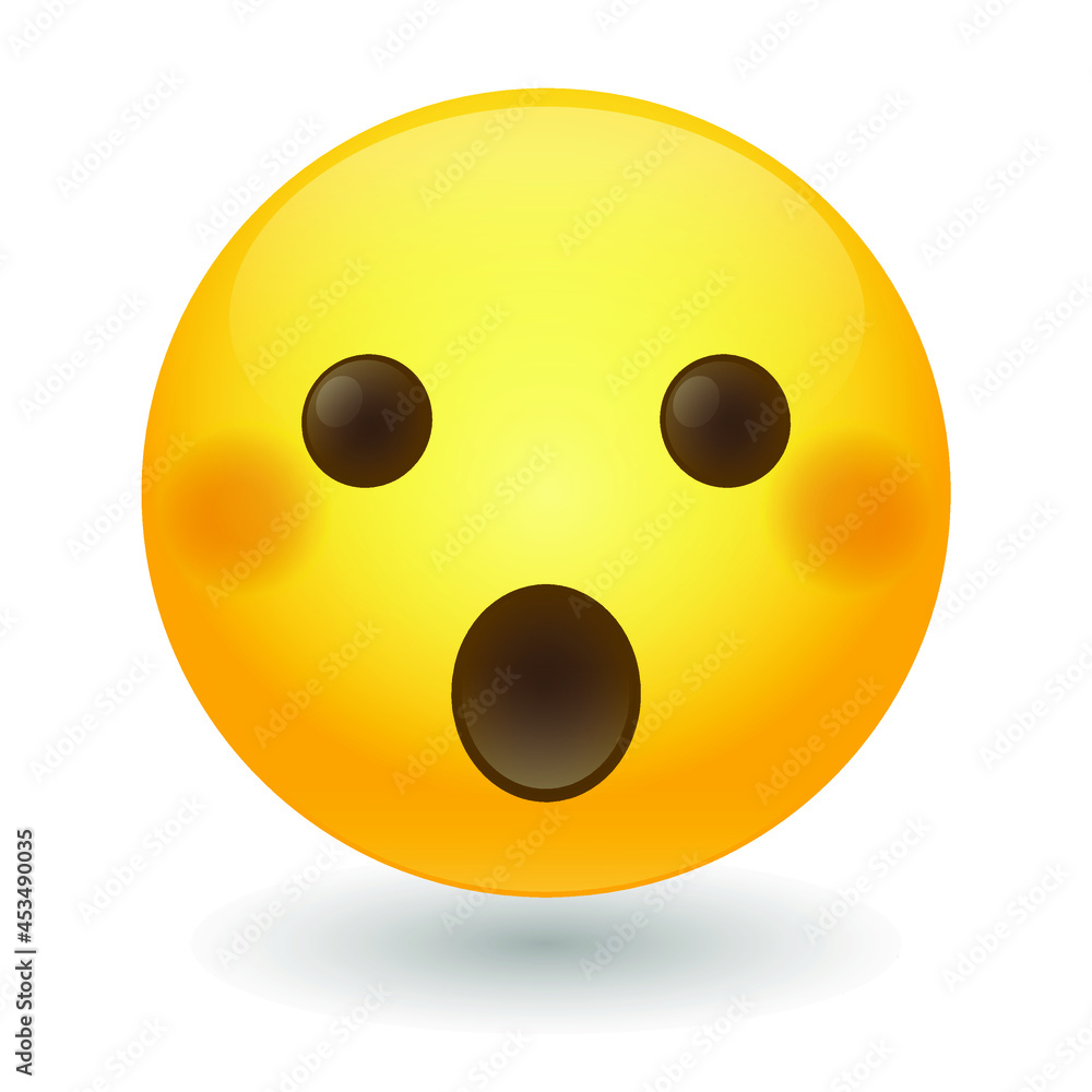 Open Mouth Emoji Icon Illustration Sign. Surprised Vector Symbol