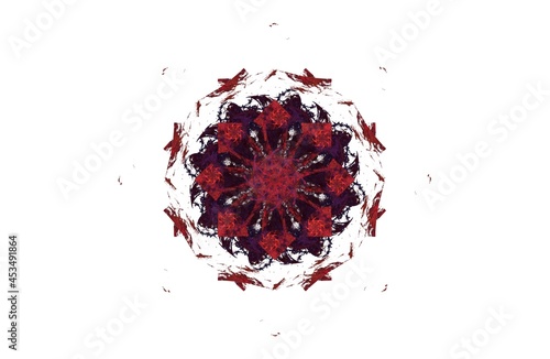 abstract aggressive fractal red black symmetric figure