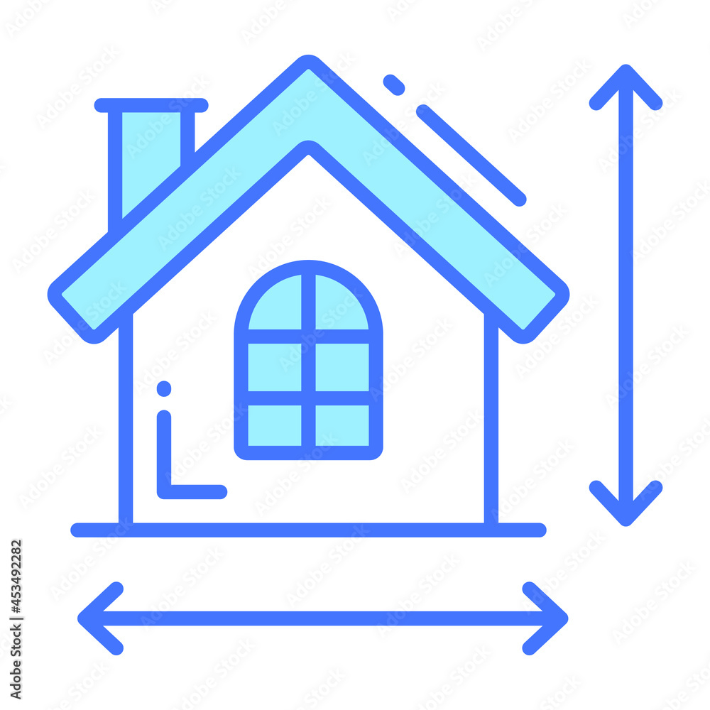 measurement house trendy icon, glyph style isolated on white background. Symbol for your web site design, logo, app, UI. measurement house trendy icon, glyph style isolated on white background. Symbol for your web site design, logo, app, UI.