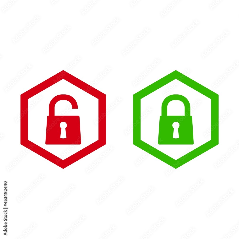 Padlock lock and unlock icon isolated on white background Padlock lock and unlock icon isolated on white background