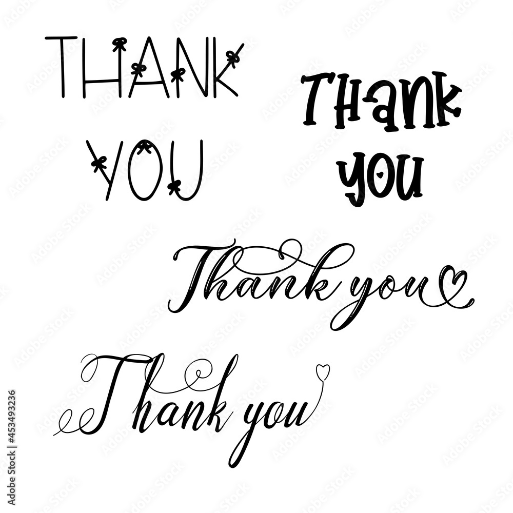 THANK YOU hand lettering custom handmade calligraphy, vector thank you inscription sign THANK YOU hand lettering custom handmade calligraphy, vector thank you inscription sign