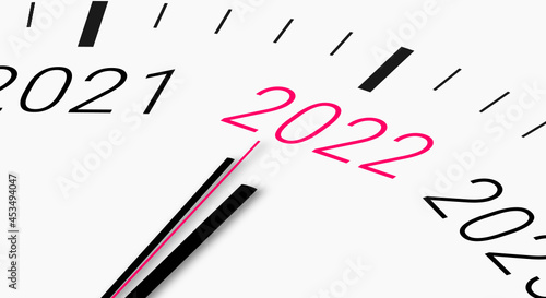 compte à rebours de 2021 à 2022 - clock countdown from year 2021 to 2022
 photo