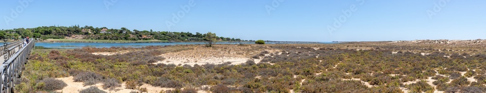 Panoramic view of the Ria Formosa Natural Park, Quinta do Lago, Algarve