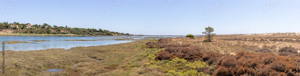 Beautiful panoramic view of the Ria Formosa Natural Park, Quinta do Lago, Algarve