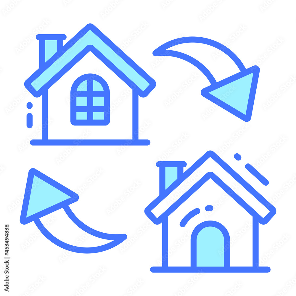 replacement house trendy icon, glyph style isolated on white background. Symbol for your web site design, logo, app, UI. replacement house trendy icon, glyph style isolated on white background. Symbol for your web site design, logo, app, UI.