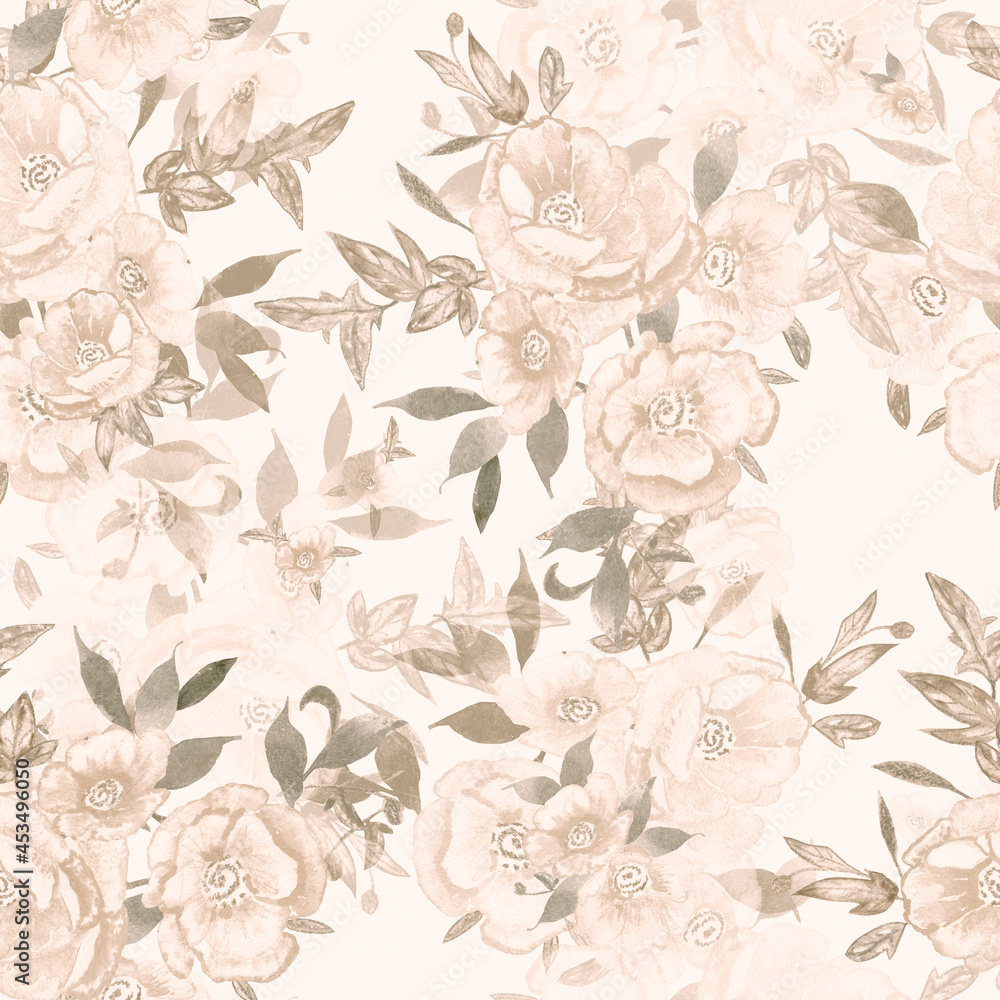 Fototapeta premium seamless pattern abstracts floral composition