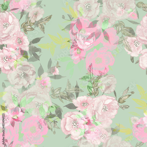 seamless pattern abstracts floral composition