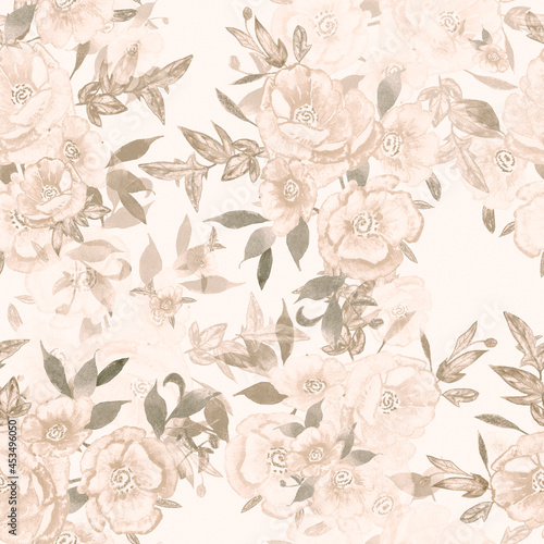 seamless pattern abstracts floral composition