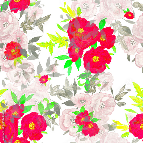 seamless pattern abstracts floral composition