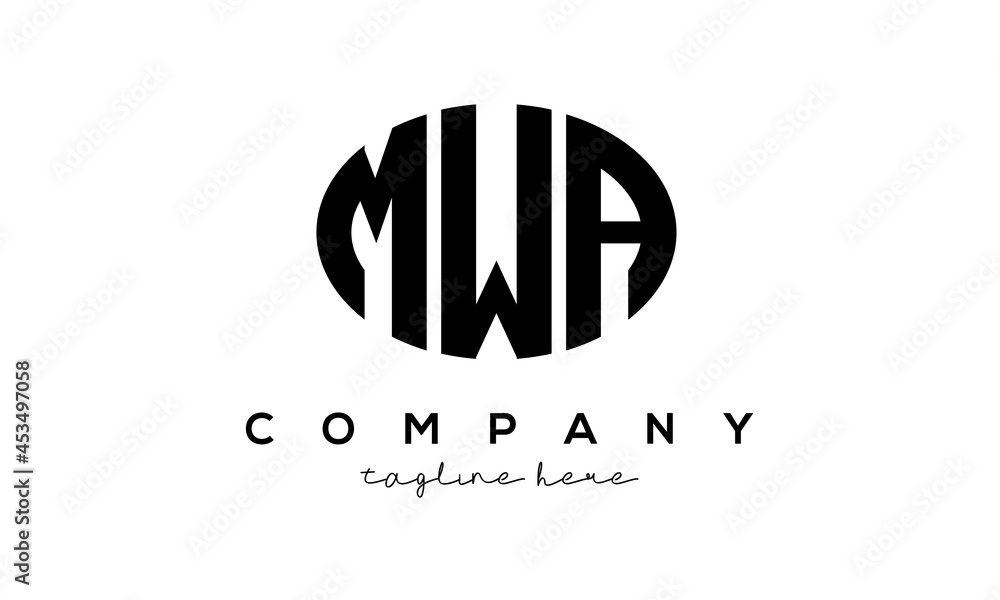 MWA three Letters creative circle logo design