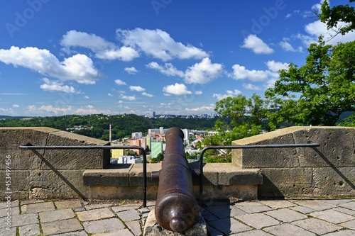 City of Brno - Czech Republic - Europe. Beautiful old cannon near Spilberk castle above the town.