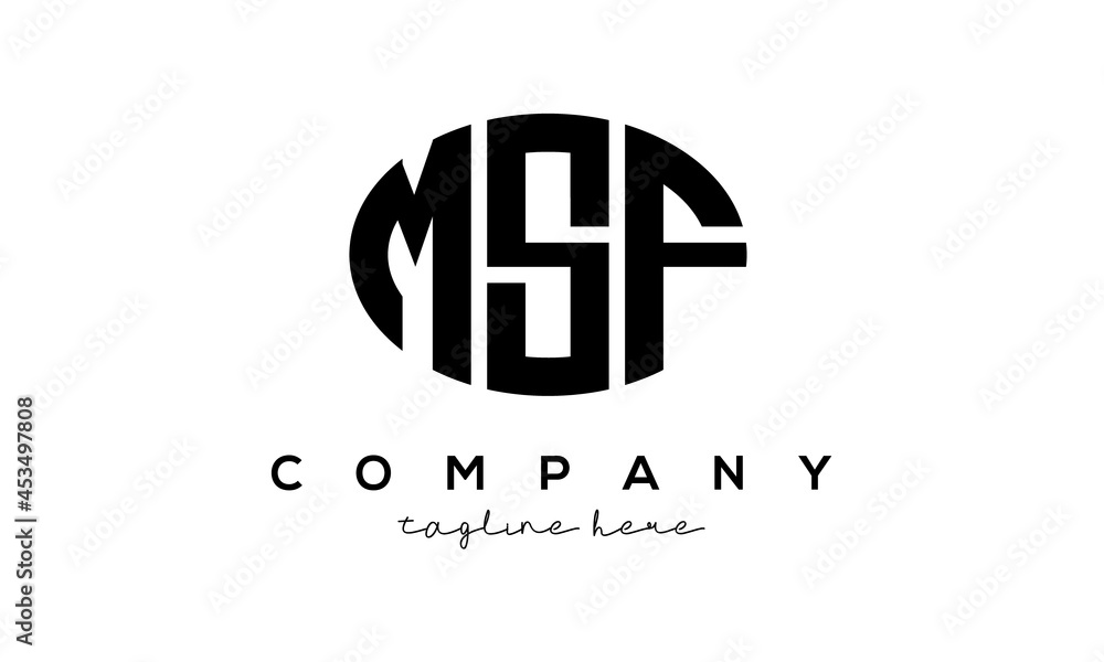 MSF three Letters creative circle logo design