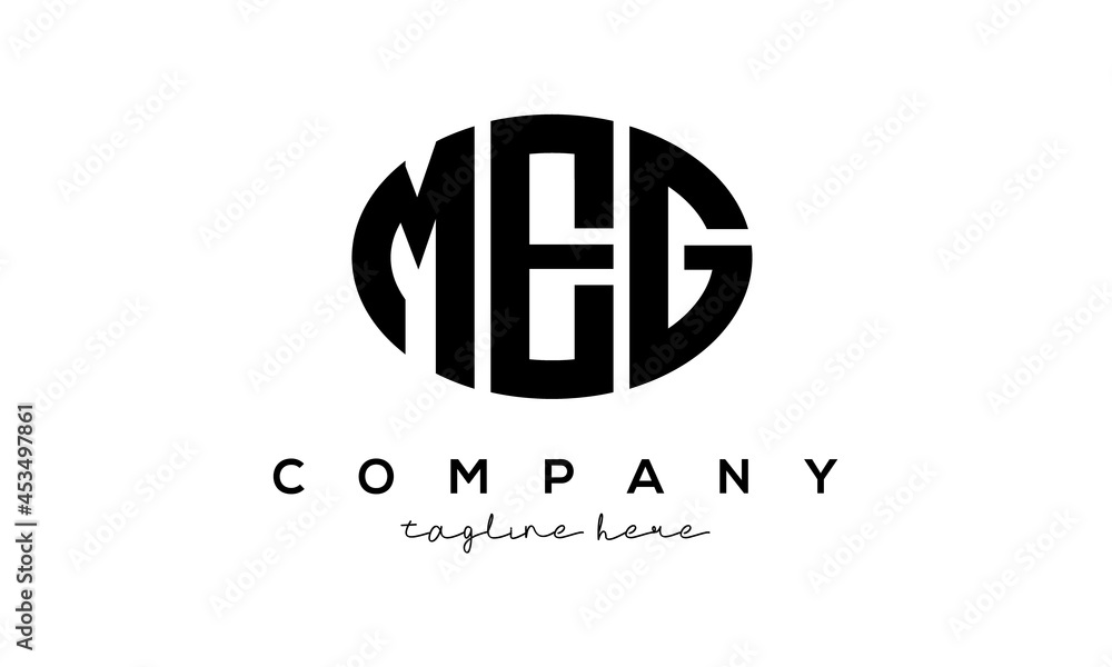 MEG three Letters creative circle logo design MEG three Letters creative circle logo design