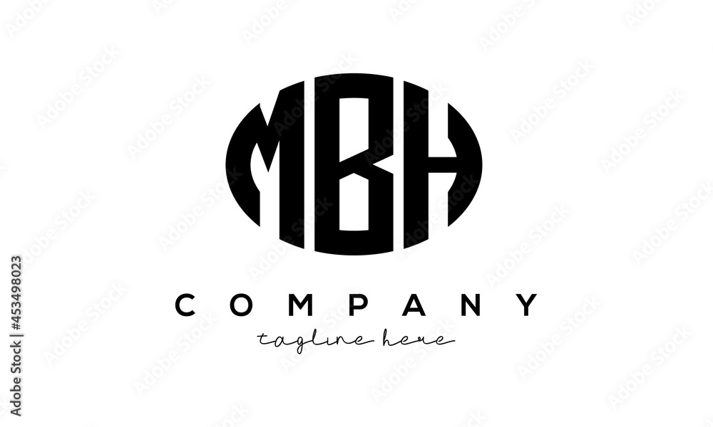 MBH three Letters creative circle logo design