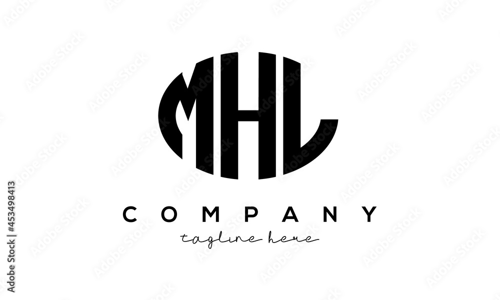 MHL three Letters creative circle logo design MHL three Letters creative circle logo design