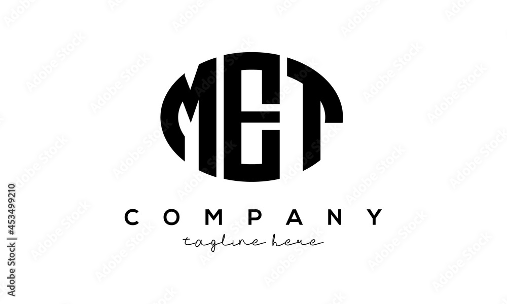 MET three Letters creative circle logo design