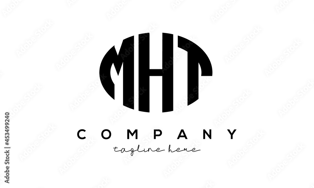 MHT three Letters creative circle logo design MHT three Letters creative circle logo design
