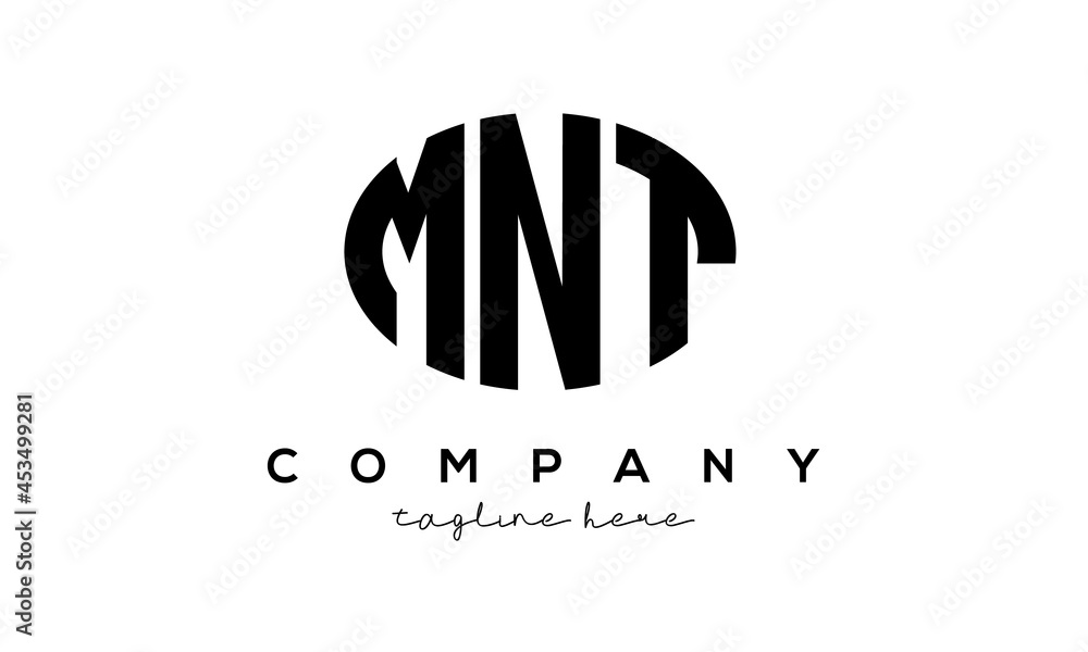 MNT three Letters creative circle logo design MNT three Letters creative circle logo design
