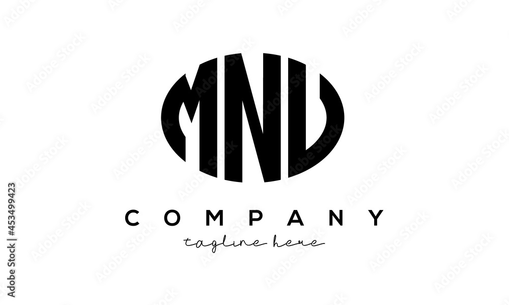 MNU three Letters creative circle logo design