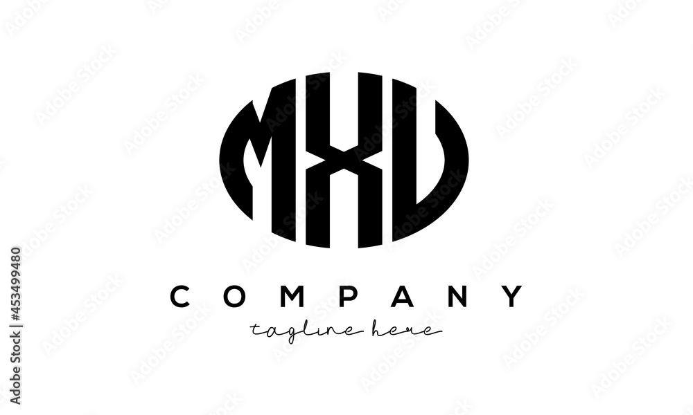 MXU three Letters creative circle logo design