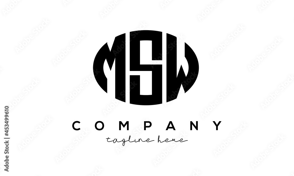MSW three Letters creative circle logo design