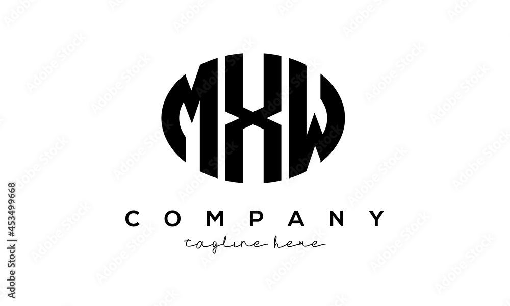 MXW three Letters creative circle logo design