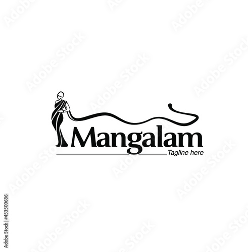 Mangalam Sarees logo with women figure. Mangalam logo. photo