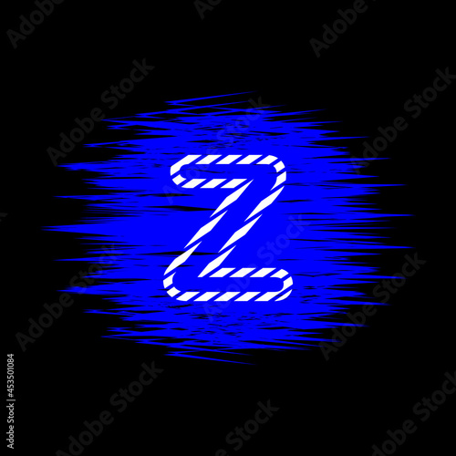 clipart icon letter z  and abstract blue brush stroke, simple, beautiful and cool vector graphic resource