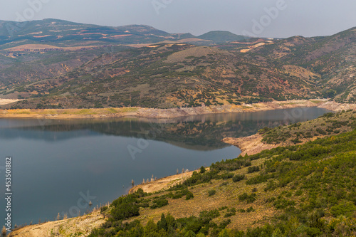 Beautiful lake landscape. Jordanelle reservoir in Utah