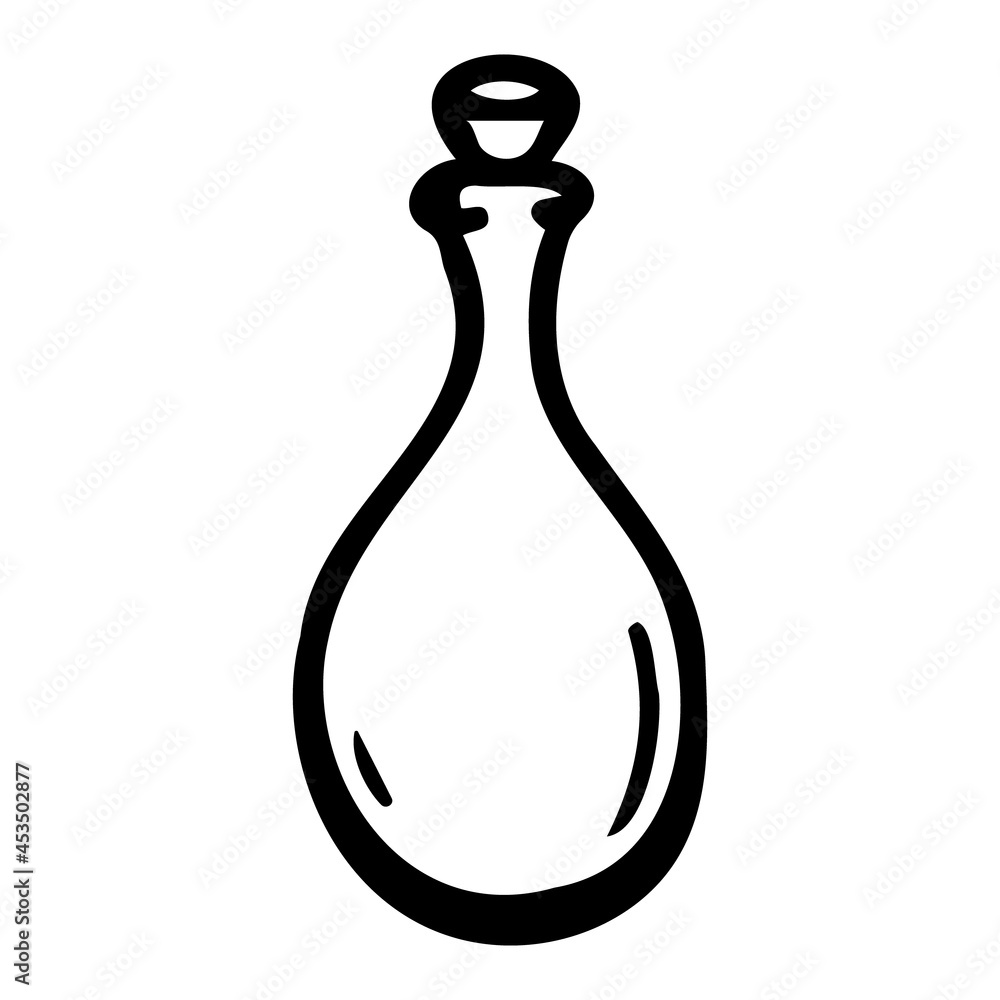 Hand Draw Magic Potion. Witchcraft item. Simple Icon Isolated On White Background. Halloween Doodle Hand Draw Magic Potion. Witchcraft item. Simple Icon Isolated On White Background. Halloween Doodle