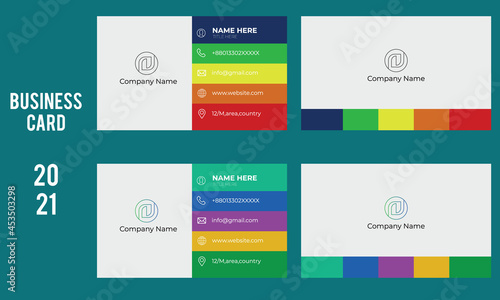 Colorful Minimal Corporate Business Card