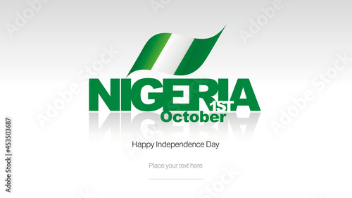 Nigeria Independence Day flag logo icon banner