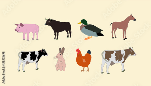 vector animals cattle eps 10