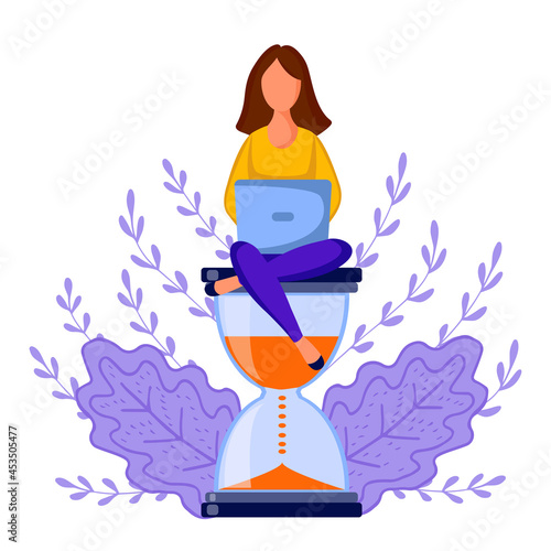 girl sitting hourglass 5 dd ww isol people