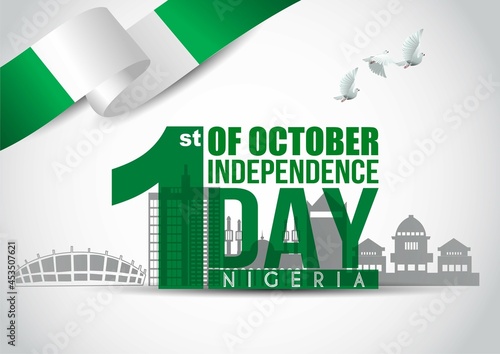 Nigeria independence day greetings. vector illustration design