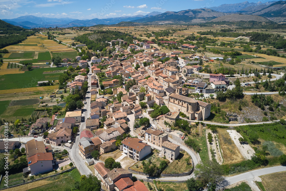 aerial view of the town of prata d'ansedonia abruzzo