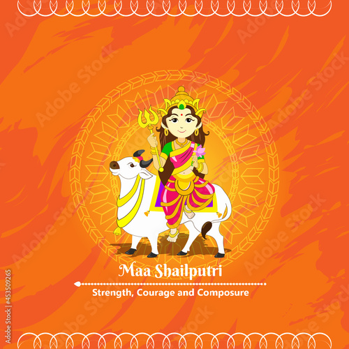 Navratri Greeting Card Design Vector Art