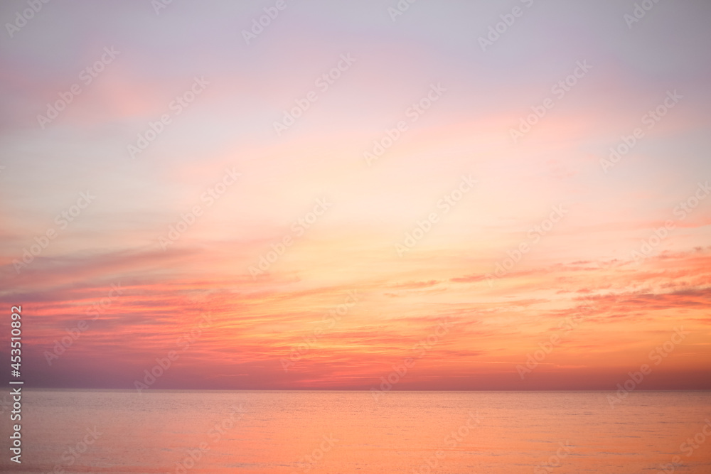 Beautiful sunset at Black sea in Georgia