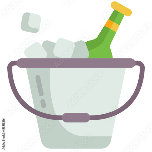 ice bucket flat icon