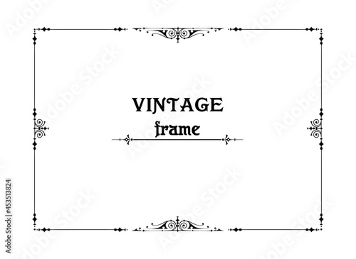 Vintage Frame for Elegant Design in Retro Style 20s. Steampunk or Victorian or Edwardian Party Background. 