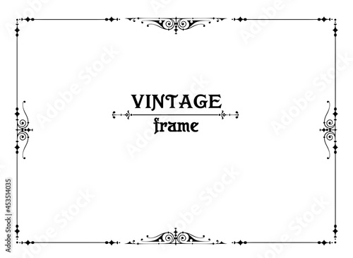 Vintage frame for elegant design in retro style 20s. Vector