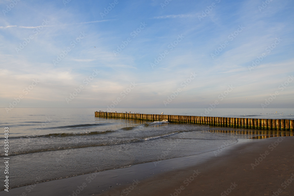 breakwater on the Baltic Sea in Kołobrzeg (Poland) breakwater on the Baltic Sea in Kołobrzeg (Poland)