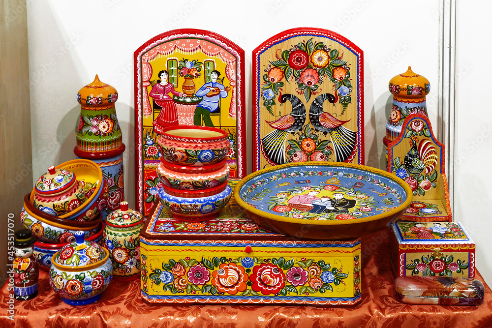 Fototapeta premium Items of traditional folk art craft 