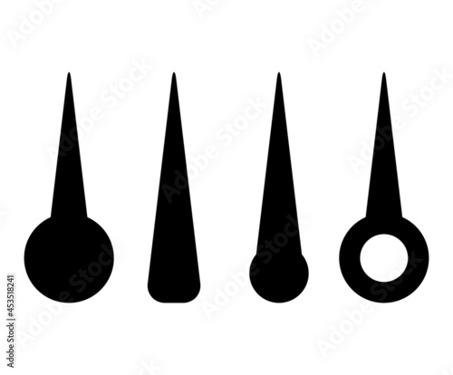 Clock hands design template. Time pointers symbol. Template design. Vector illustration isolated on white.