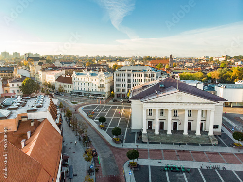 Aerial view of the Town Hall Square at the end of the Pilies Street, a traditional centre of trade and events in Vilnius. photo